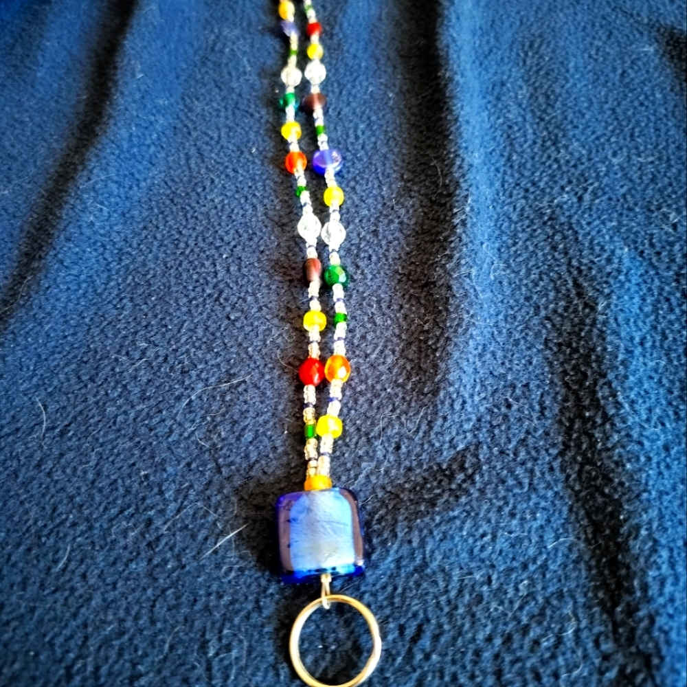 Beaded name tag lanyard
